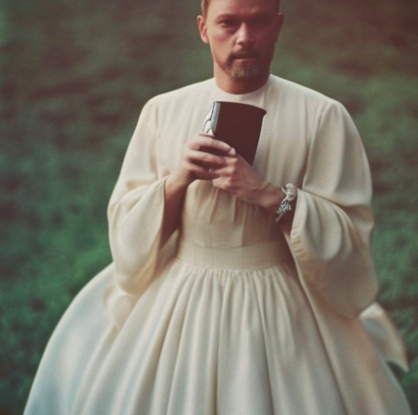 Christian Lindner in Hochzeitskleid